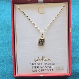 Isaella Gold-Plated Initial 'C' Pendant Necklace